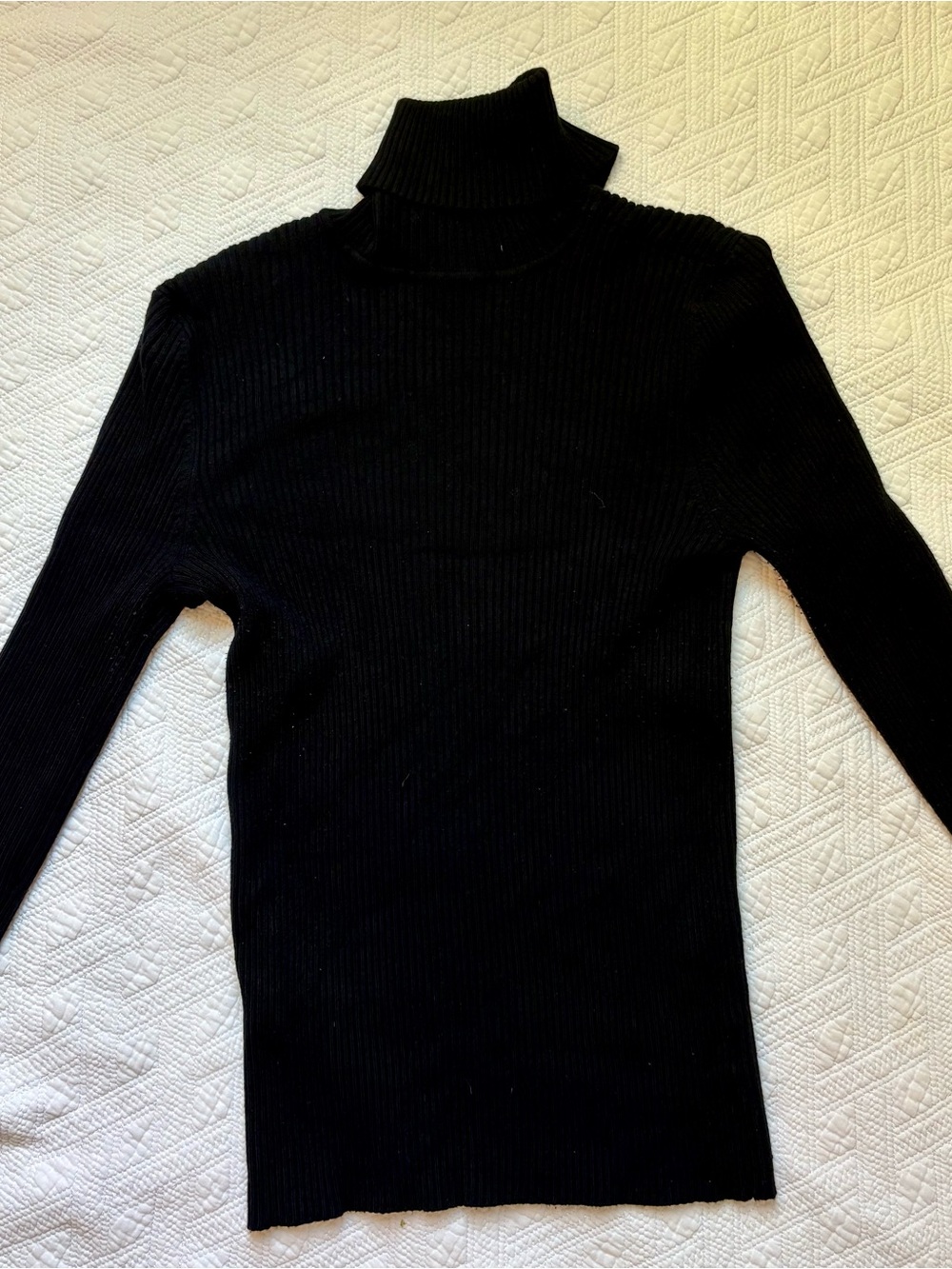 525 America Black Ribbed Turtleneck Sweater